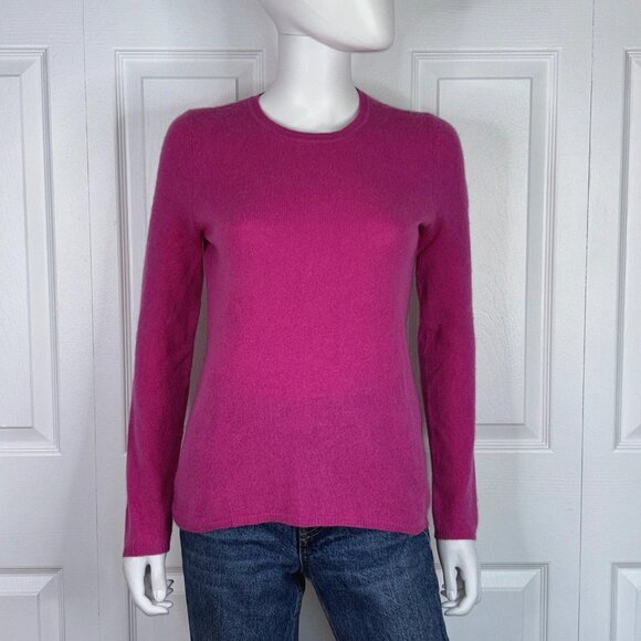 LORD & TAYLOR medium CASHMERE pink crew neck sweater - Picture 1 of 2